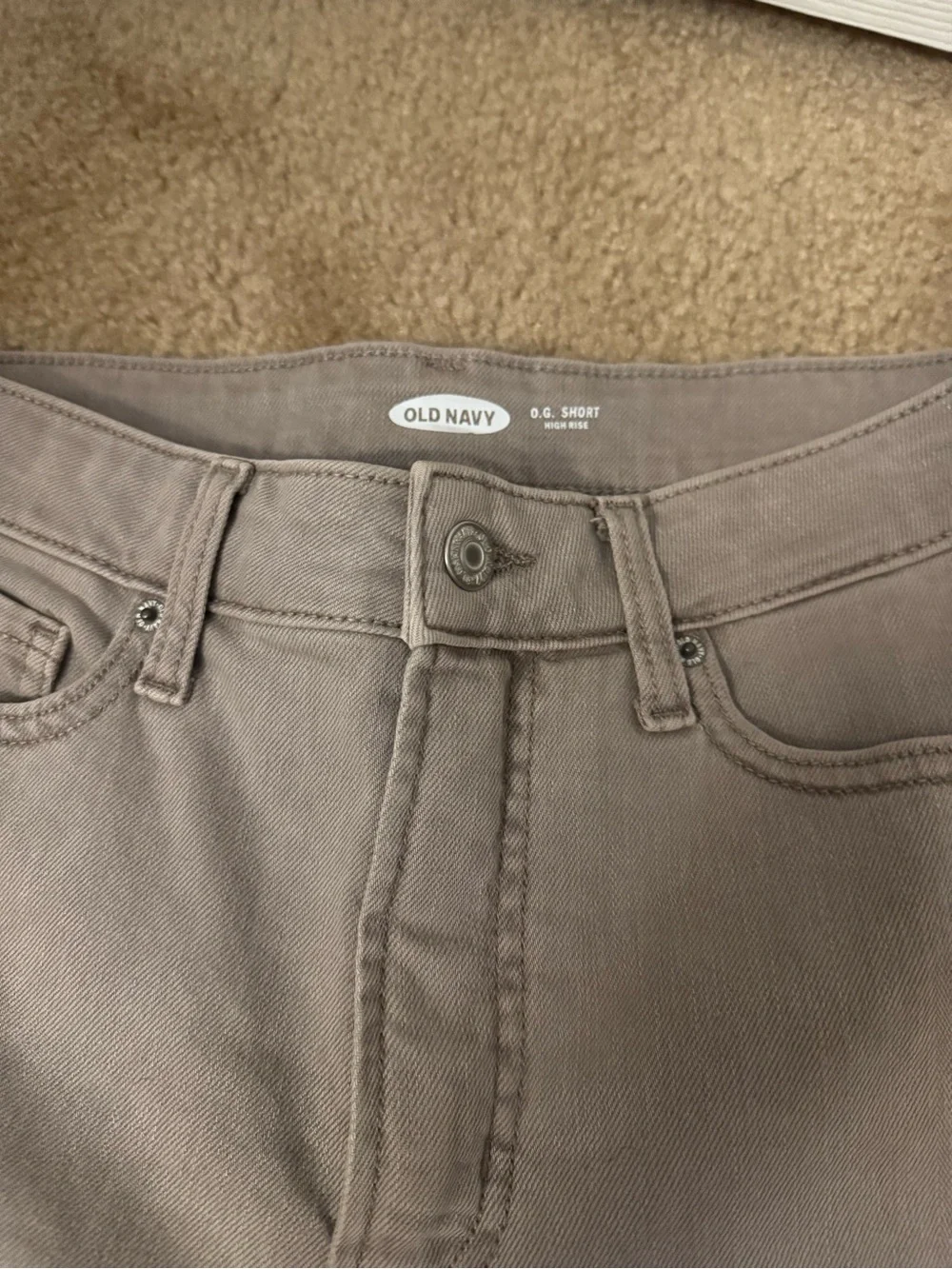 Old Navy Women's Taupe Rolled-Hem High-Rise Jean Shorts